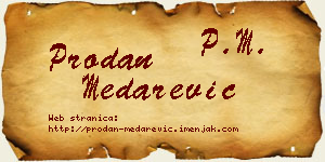 Prodan Medarević vizit kartica